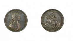 Maria Theresia 1740 - 1780 
Medaglia 1741 per l’incoronazione e l’unzione in Ungheria argento, incisore del conio “M. DONNER” (Matth€us Donner, 1704 ...