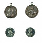 Maria Theresia 1740 - 1780 
Insieme di due medaglie 1741 per l’incoronazione e l’unzione in Ungheria medaglia del diametro di mm. 44, argento, inciso...