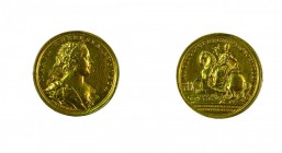 Maria Theresia 1740 - 1780 
Medaglia 1741 per l’incoronazione e l’unzione in Ungheria oro del peso di 5 Ducati (gr. 17,30), incisore del conio “A. WI...