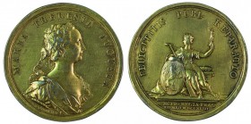 Maria Theresia 1740 - 1780 
Medaglia 1743 per l’incoronazione e l’unzione in Boemia argento dorato, incisore del conio “M. DONNER” (Matth€us Donner, ...