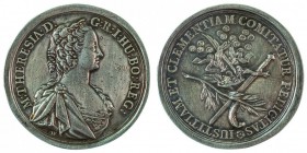 Maria Theresia 1740 - 1780 
Medaglia senza data (1745) con motto al rovescio per la pace con Federico il Grande argento, incisore del conio „HF“ (Hei...