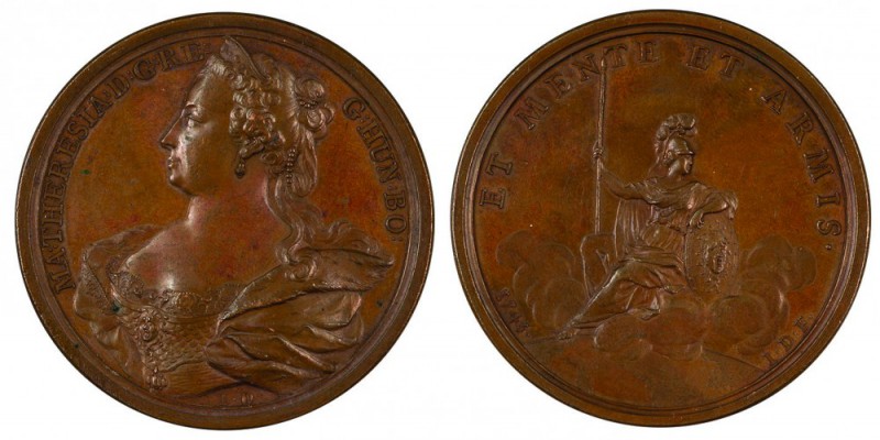 Maria Theresia 1740 - 1780 
Medaglia 1745 per la pace di Füssen con il Principe...