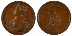 Maria Theresia 1740 - 1780 
Medaglia 1745 per la pace di Füssen con il Principe elettore Massimiliano III Giuseppe di Baviera bronzo, incisore del co...