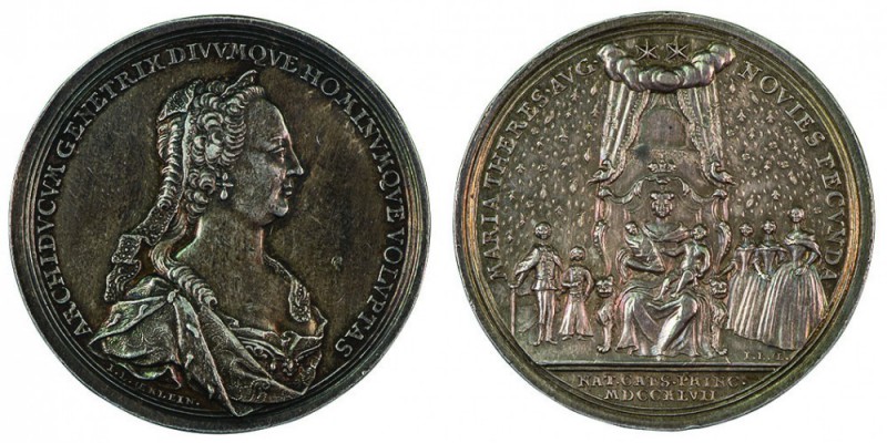 Maria Theresia 1740 - 1780 
Medaglia 1747 per la nascita dell’Arciduca Leopoldo...