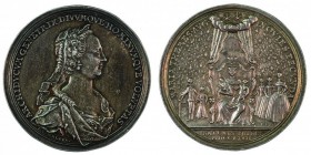 Maria Theresia 1740 - 1780 
Medaglia 1747 per la nascita dell’Arciduca Leopoldo (il futuro Imperatore Leopoldo II) argento dorato, incisore del conio...