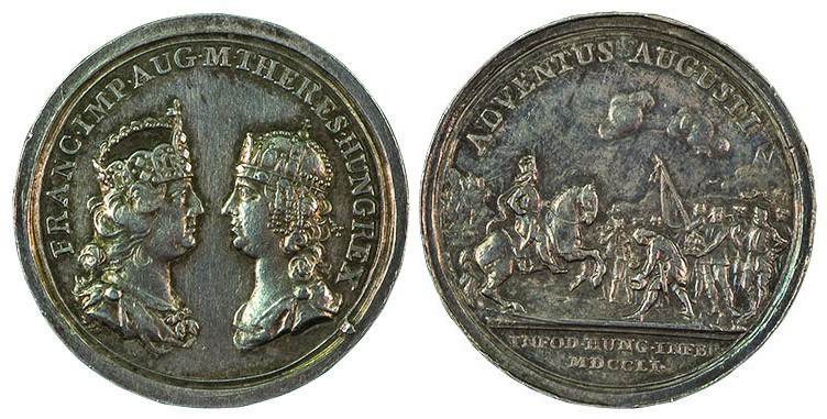 Maria Theresia 1740 - 1780 
Medaglia 1751 per la visita della coppia imperiale ...