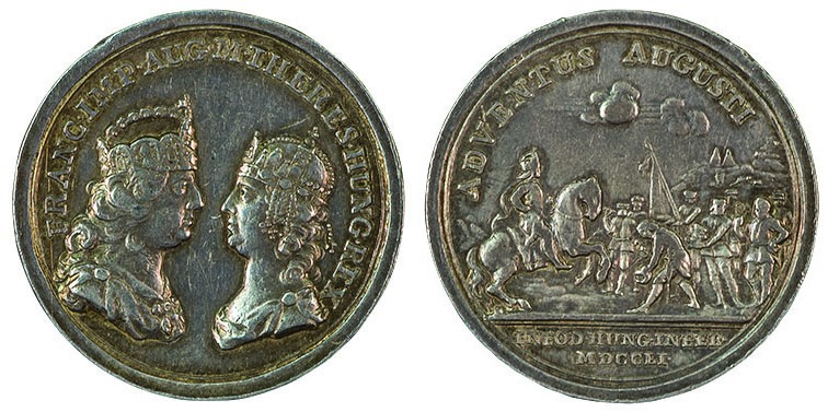 Maria Theresia 1740 - 1780 
Medaglia 1751 per la visita della coppia imperiale ...