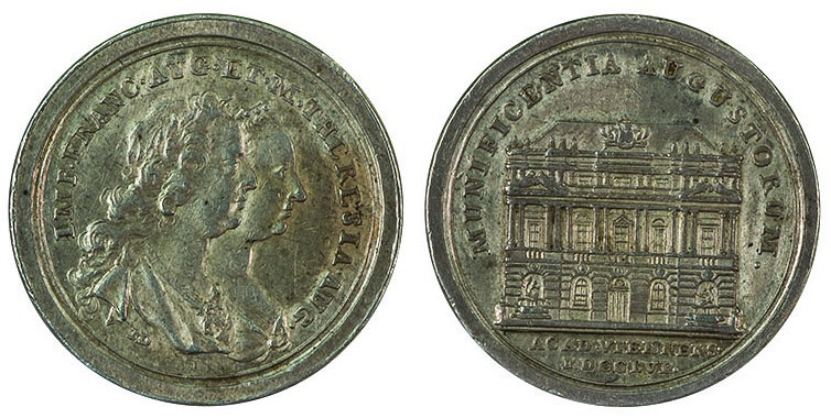 Maria Theresia 1740 - 1780 
Medaglia 1756 per la costruzione del palazzo dell’U...