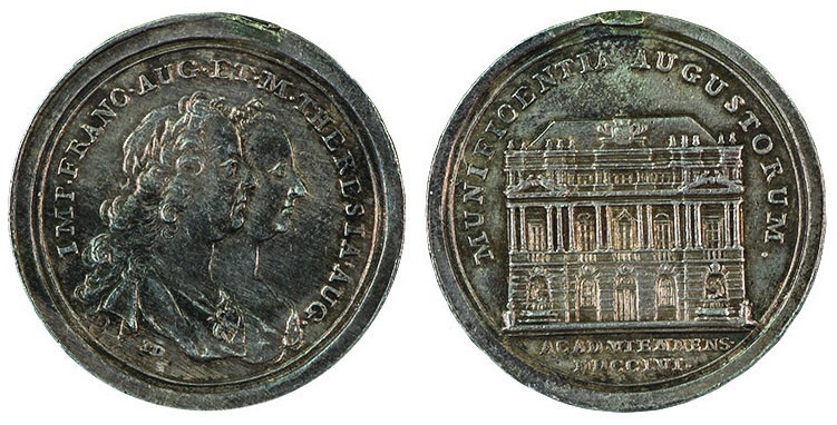 Maria Theresia 1740 - 1780 
Medaglia 1756 per la costruzione del palazzo dell’U...