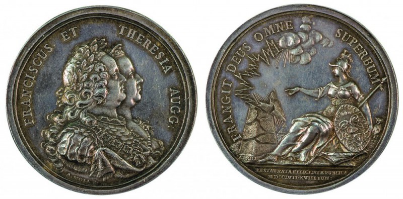 Maria Theresia 1740 - 1780 
Medaglia 1757 per la vittoria del Conte Leopold von...