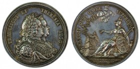 Maria Theresia 1740 - 1780 
Medaglia 1757 per la vittoria del Conte Leopold von Daun nella battaglia di Kolin contro i prussiani argento, incisore de...