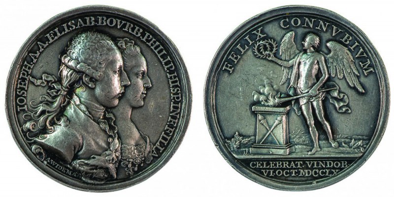 Maria Theresia 1740 - 1780 
Medaglia (modulo grande) 1760 per il matrimonio del...