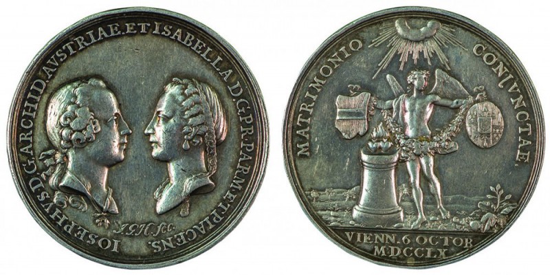 Maria Theresia 1740 - 1780 
Medaglia 1760 per il matrimonio del Principe Eredit...