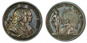Maria Theresia 1740 - 1780 
Medaglia 1761 per la conquista della fortezza di Schweidnitz (Swidnica, Polonia) argento, incisore del conio “A. WIDEMAN”...