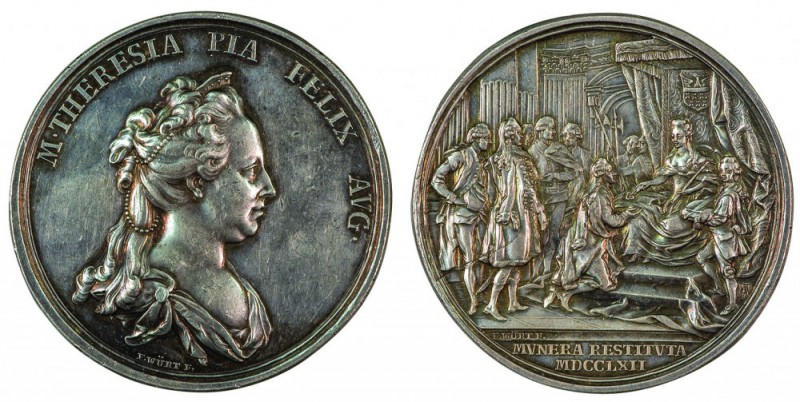 Maria Theresia 1740 - 1780 
Medaglia 1762 per la ricostituzione degli „ Hof€mte...