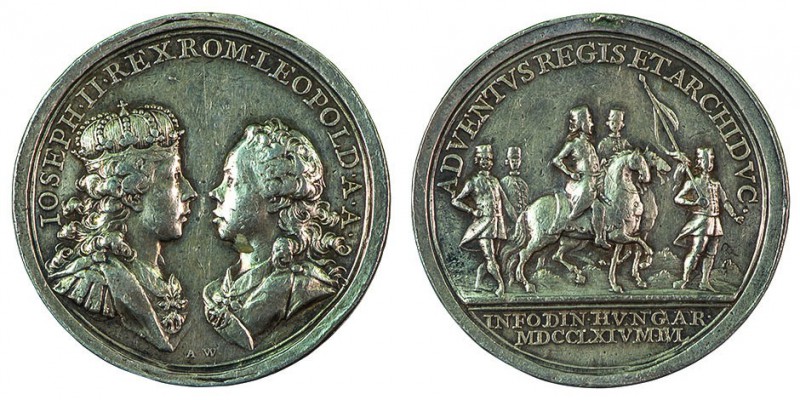 Maria Theresia 1740 - 1780 
Medaglia 1764 per la visita di Giuseppe II e dell’A...