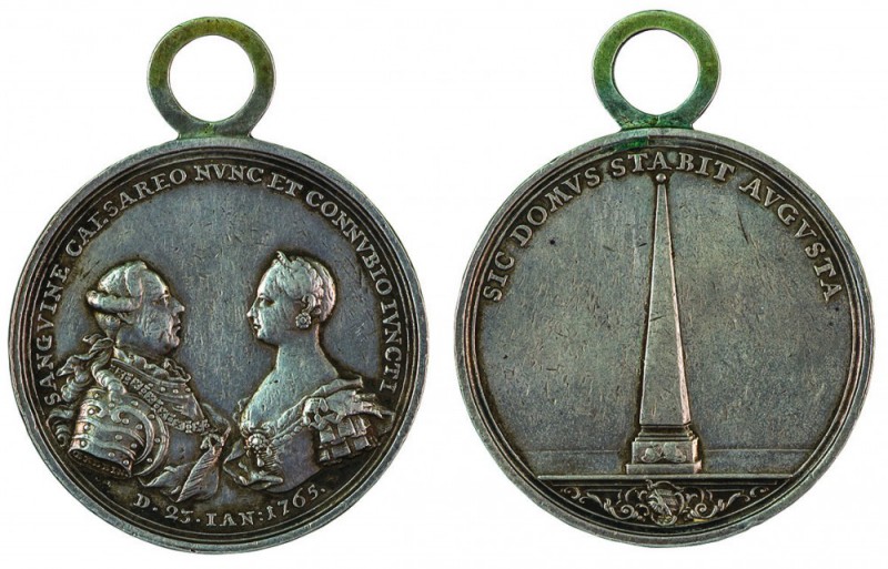 Maria Theresia 1740 - 1780 
Medaglia 1765 per il secondo matrimonio di Giuseppe...
