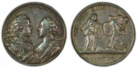 Maria Theresia 1740 - 1780 
Medaglia (di modulo grande) 1765 per il matrimonio dell’Arciduca Leopoldo con l’Infanta di Spagna Maria Ludovica argento,...