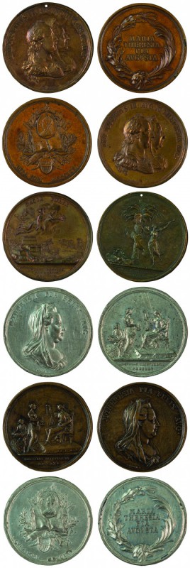 Maria Theresia 1740 - 1780 
Insieme di sei medaglie relative alla Transilvania ...