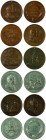 Maria Theresia 1740 - 1780 
Insieme di sei medaglie relative alla Transilvania medaglia 1765 per l’elevazione a Granducato, bronzo, incisore del coni...