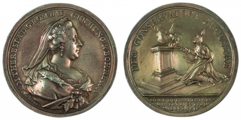 Maria Theresia 1740 - 1780 
Medaglia 1767 per la guarigione dell’Imperatrice da...