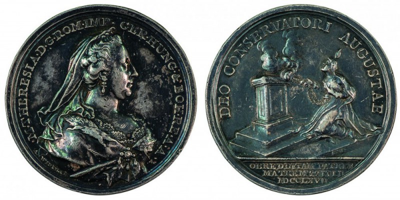 Maria Theresia 1740 - 1780 
Medaglia 1767 per la guarigione dell’Imperatrice da...