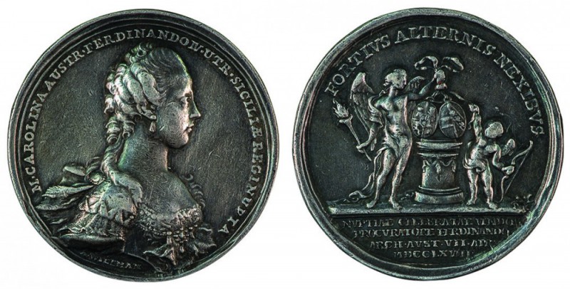 Maria Theresia 1740 - 1780 
Medaglia 1768 per il matrimonio dell’Arciduchessa M...
