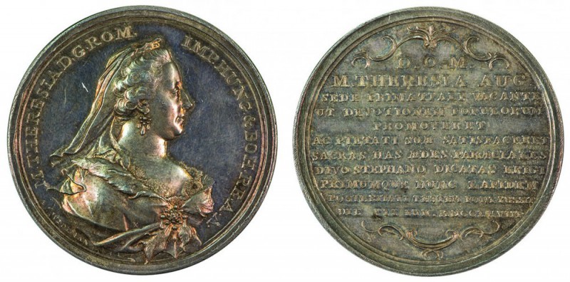 Maria Theresia 1740 - 1780 
Medaglia 1768 per la costruzione della chiesa di Sa...
