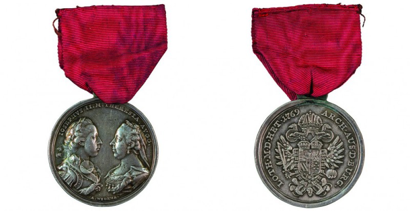 Maria Theresia 1740 - 1780 
Medaglia Premio 1769 per gara di tiro a segno fra l...