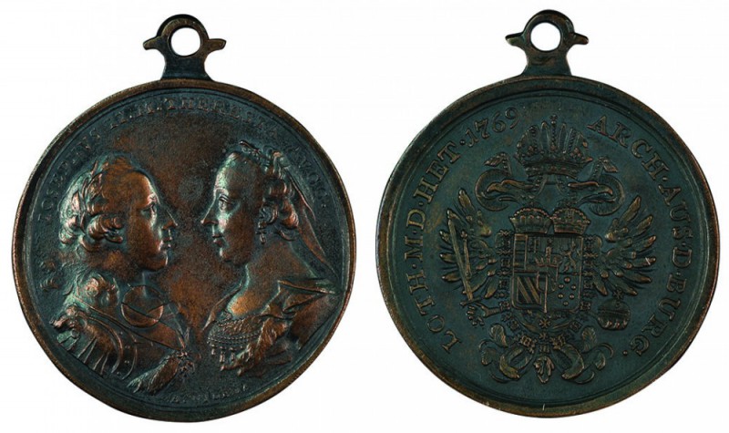 Maria Theresia 1740 - 1780 
Medaglia Premio 1769 per gara di tiro a segno fra l...