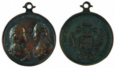 Maria Theresia 1740 - 1780 
Medaglia Premio 1769 per gara di tiro a segno fra le truppe di confine di Slavonia e Croazia bronzo, incisore del conio “...