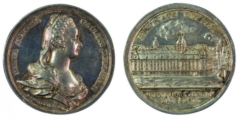 Maria Theresia 1740 - 1780 
Medaglia 1770 per l’arrivo a Günzburg dell’Arciduch...
