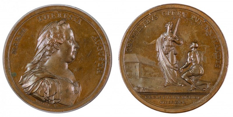 Maria Theresia 1740 - 1780 
Medaglia 1770 per la costruzione di un penitenziari...