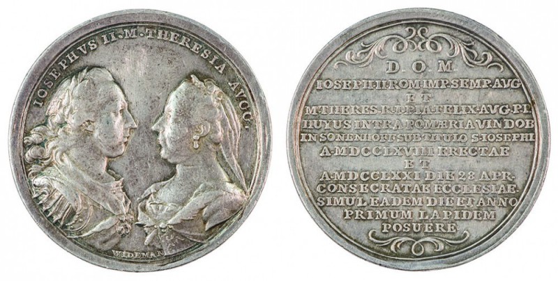 Maria Theresia 1740 - 1780 
Medaglia 1771 per l’inaugurazione della nuova chies...