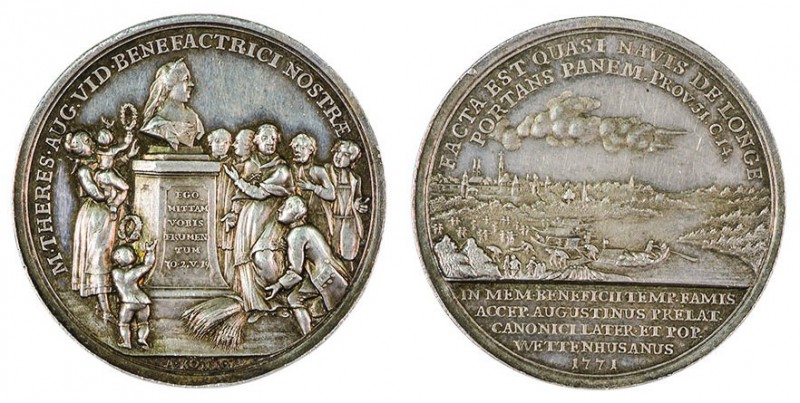 Maria Theresia 1740 - 1780 
Medaglia 1771 per l’offerta di granaglie all’Abbazi...