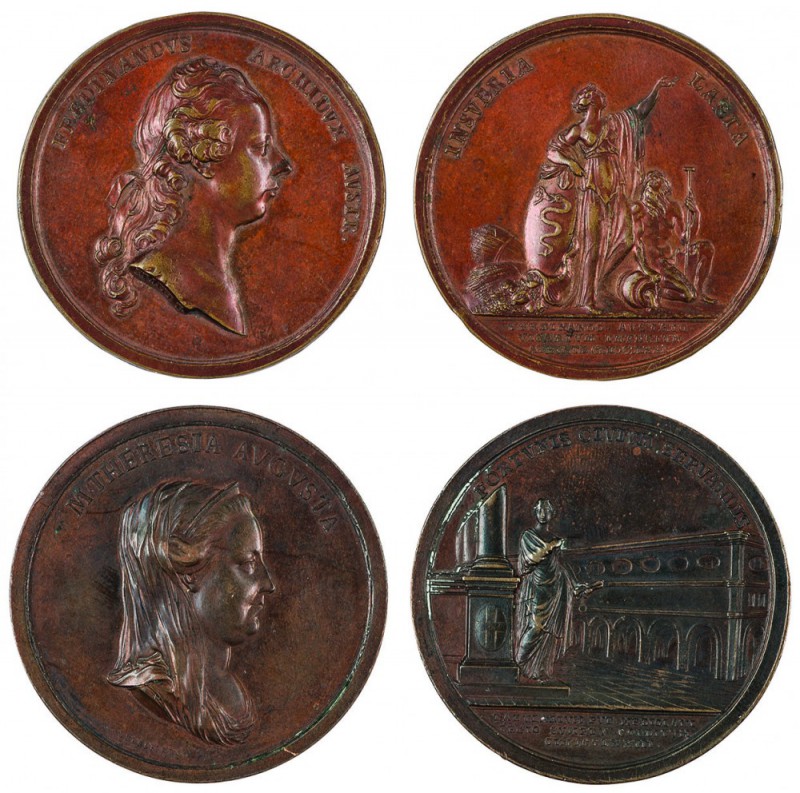 Maria Theresia 1740 - 1780 
Insieme di due medaglie medaglia 1771 per la nomina...