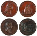 Maria Theresia 1740 - 1780 
Insieme di due medaglie medaglia 1771 per la nomina dell’Arciduca Ferdinando a Governatore della Lombardia, bronzo, incis...