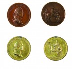 Maria Theresia 1740 - 1780 
Insieme di due medaglie 1773 per il viaggio di Giuseppe II in Transilvania medaglia per il viaggio, bronzo, incisore del ...