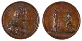 Maria Theresia 1740 - 1780 
Medaglia 1773 per l’unificazione dei Principati di Castiglione, Medula e Solferino con il Ducato di Mantova bronzo, incis...