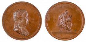 Maria Theresia 1740 - 1780 
Medaglia 1774 per l’apertura di scuole per l’ostetricia in Milano e Mantova bronzo, incisore del conio “A. GUILLEMARD” (A...