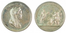 Maria Theresia 1740 - 1780 
Medaglia 1777 per la costruzione del canale da Milano al lago di Como argento, incisore del conio „KRAFFT“ (Johann Martin...