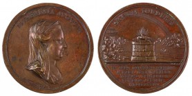 Maria Theresia 1740 - 1780 
Medaglia 1778 per la costruzione di un tempio nella zona soggetta ad alluvioni del Po bronzo, incisore del conio “A. GUIL...