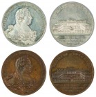 Maria Theresia 1740 - 1780 
Insieme di due medaglie 1779 per la costruzione del palazzo di giustizia in Brüssel una in argento e una in bronzo, incis...