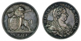 Maria Theresia 1740 - 1780 
Gettone della città di Ypern 1779 argento, incisore del conio “T.v.B.” (Theoodor Victor van Berckel, 1739 – 1808), minimi...