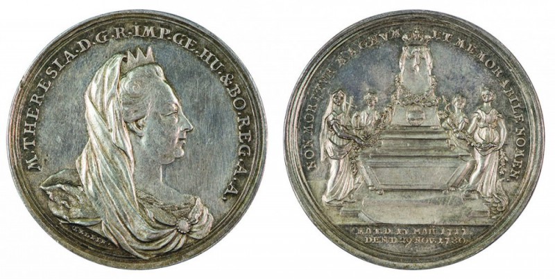 Maria Theresia 1740 - 1780 
Medaglia 1780 per la morte dell’Imperatrice Maria T...