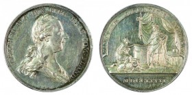 Joseph II 1780 - 1790 
Medaglia (di modulo grande) 1781 per la cerimonia di omaggio dei Paesi Bassi argento del diametro di mm. 46, incisore del coni...