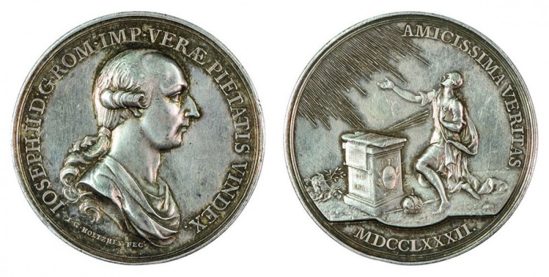 Joseph II 1780 - 1790 
Medaglia 1782 per la concessione della libertà religiosa...