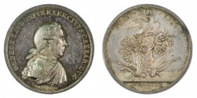 Joseph II 1780 - 1792
Medaglia 1789 per la presa di Belgrado argento, incisore del conio „I. VINAZER“, con fondi lucenti e in generale di qualità mol...