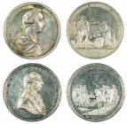 Joseph II 1780 - 1790 
Insieme di due medaglie 1789 per la presa di Belgrado medaglia in argento, incisore del conio “H” (Johann Georg Holtzhey, 1729...