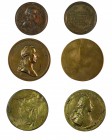 Joseph II 1780 - 1790 
Insieme di tre medaglie di Giuseppe II medaglia senza data per la cerimonia di omaggio, rame, incisore del conio “I.Z. VEBER” ...